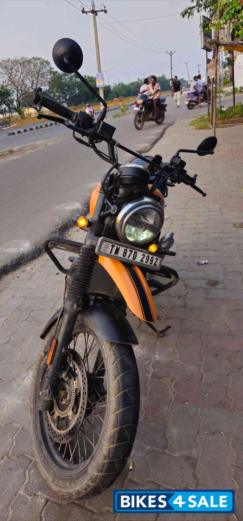 Fire Orange Yezdi Scrambler Single Tone