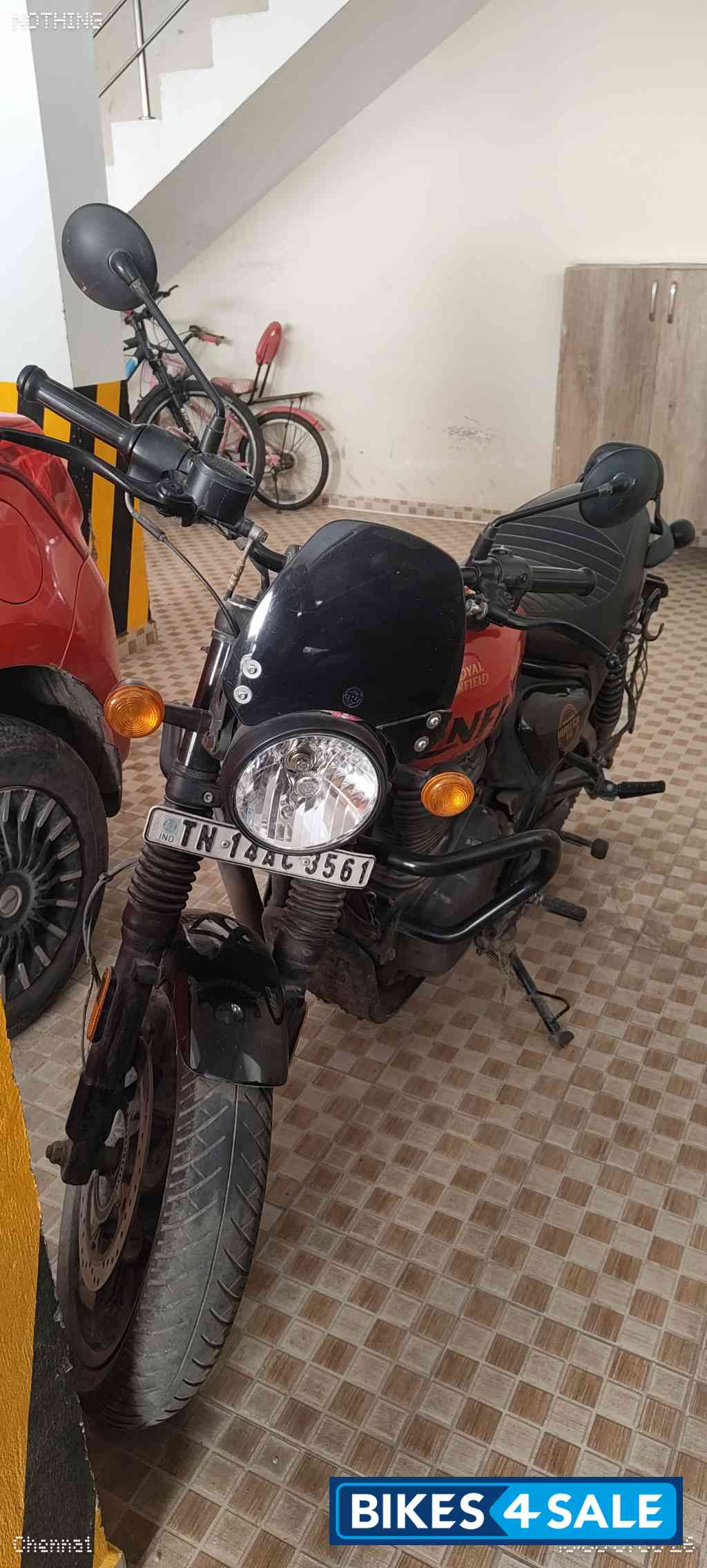 Rebel Red Royal Enfield Hunter 350 Metro