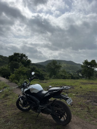 White Bajaj Dominar 400 Disc