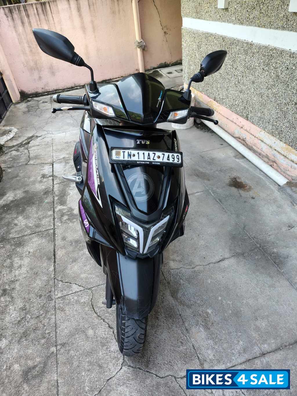 Black And Purple TVS NTORQ Super Squad Edition