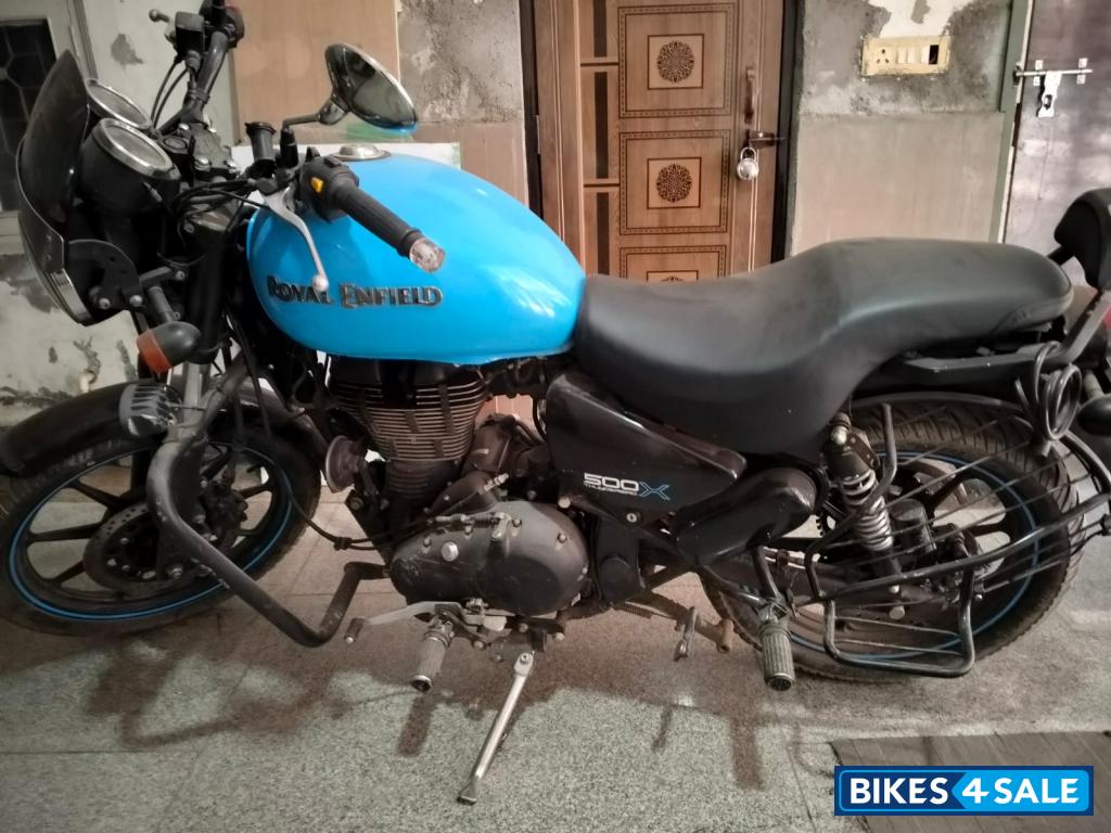 Black And Blue Royal Enfield Thunderbird X 500