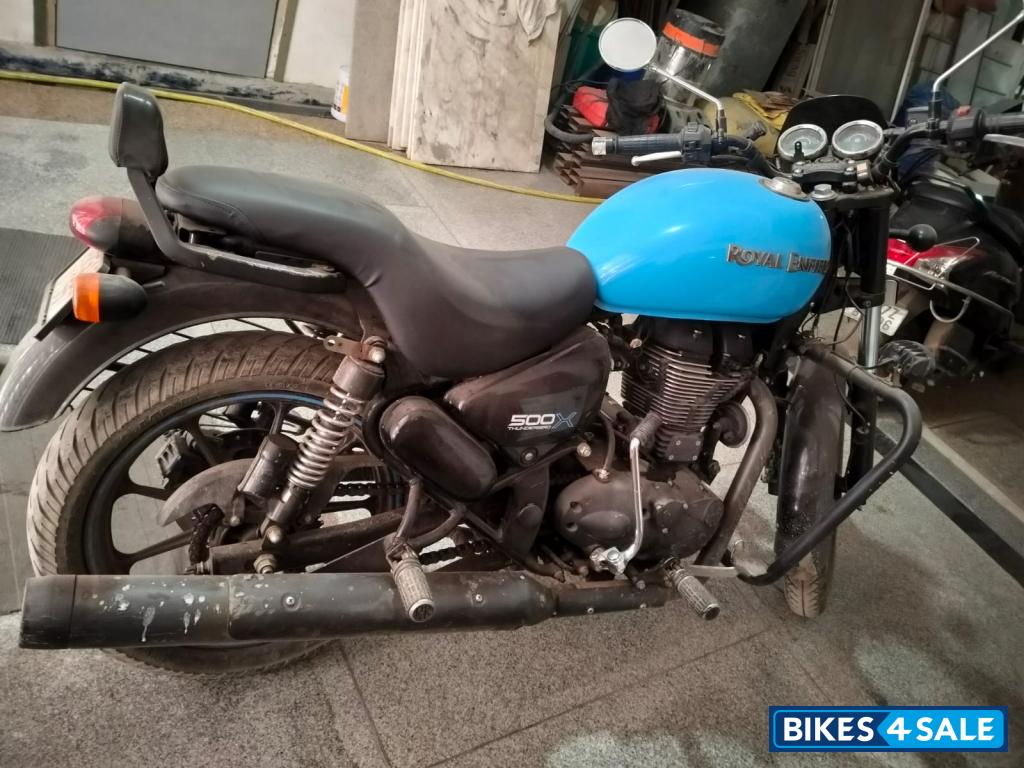 Black And Blue Royal Enfield Thunderbird X 500