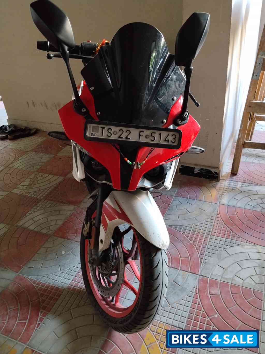Racing Red And White Bajaj Pulsar RS 200 BS6