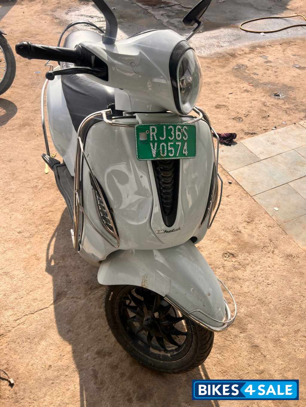 Cyber White Bajaj Chetak Electric
