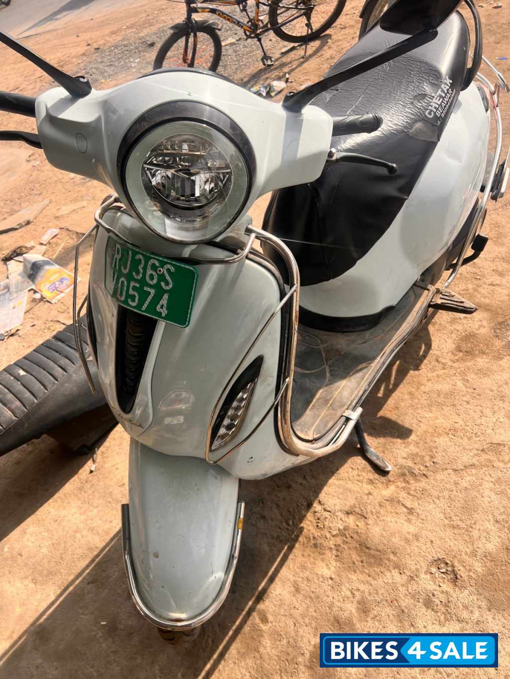 Cyber White Bajaj Chetak Electric