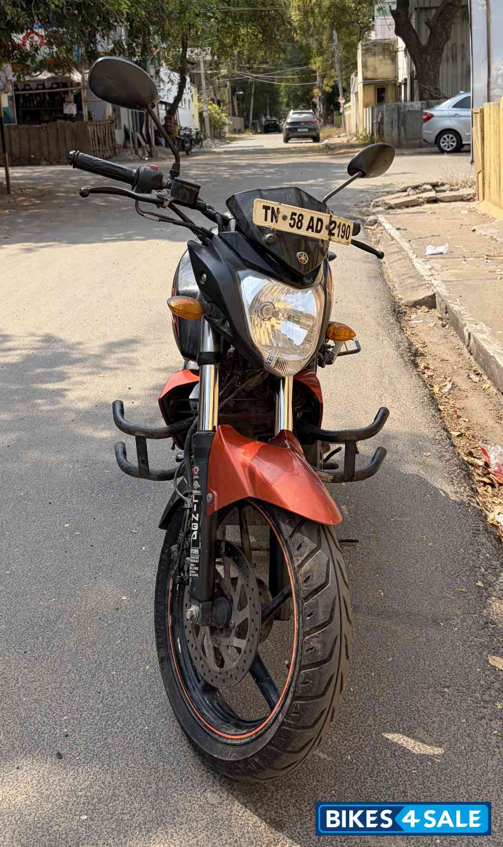 Black With Orange Yamaha FZ-S