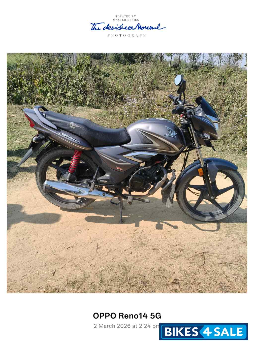 Grey Honda Shine 125 Drum