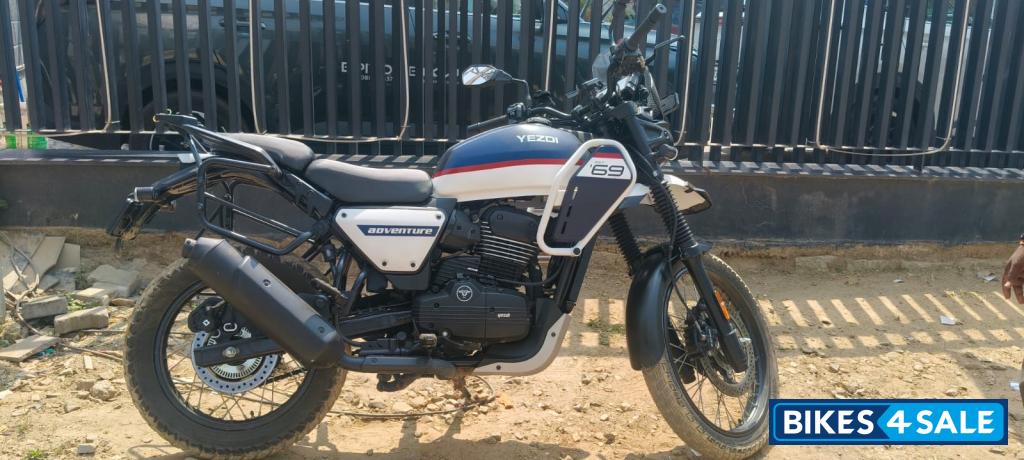 White And Blue Yezdi Adventure 2025