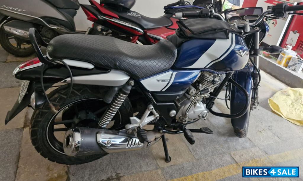 Dark Blue And White Bajaj V15