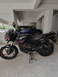 Ebony Black Solar Red Bajaj Pulsar 125 Neon Disc Single Seat