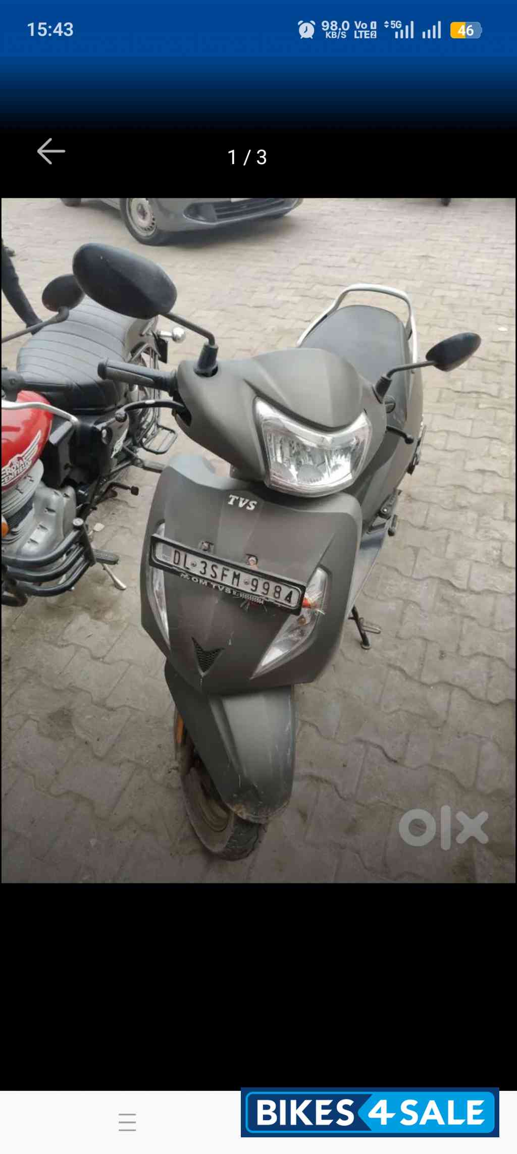 Grey TVS Jupiter BS6