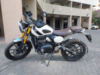 Pearl White Triumph Scrambler 400 X