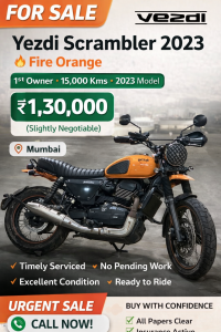 Yezdi Scrambler Single Tone 2023 Model