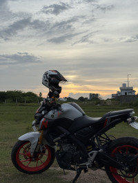 White Yamaha MT-15 BS6