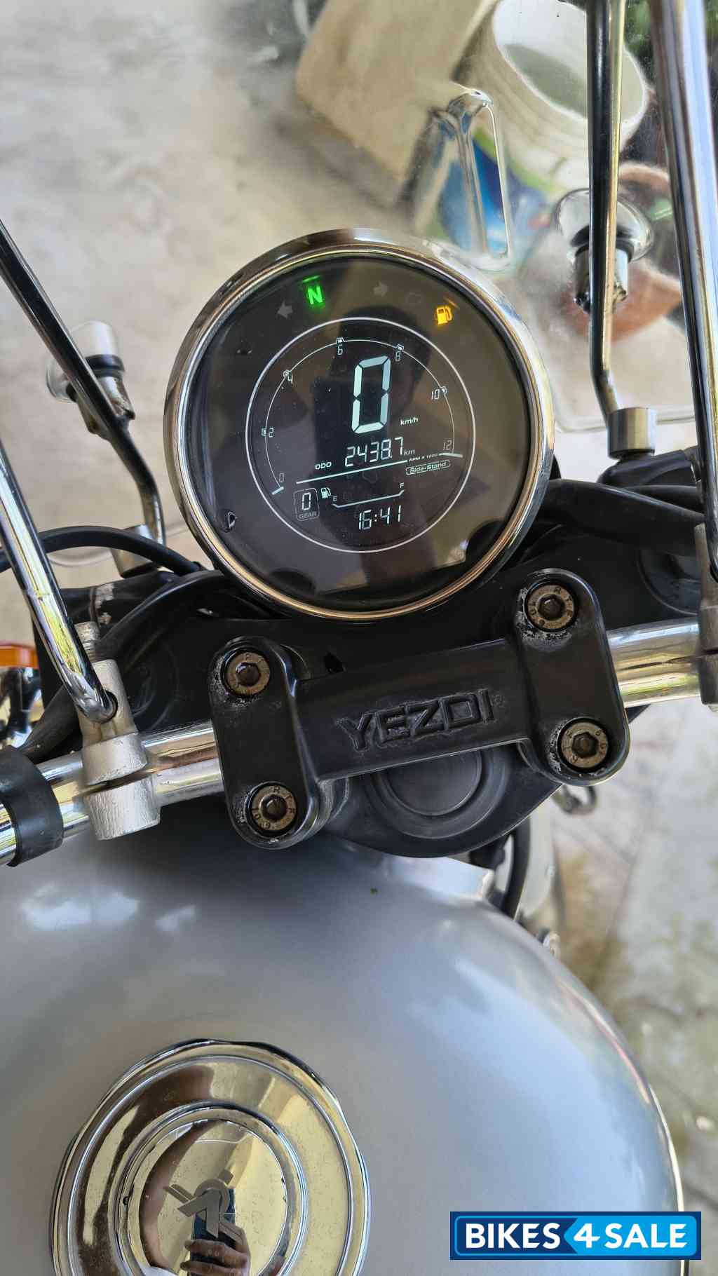 Silver Yezdi Roadster Chrome