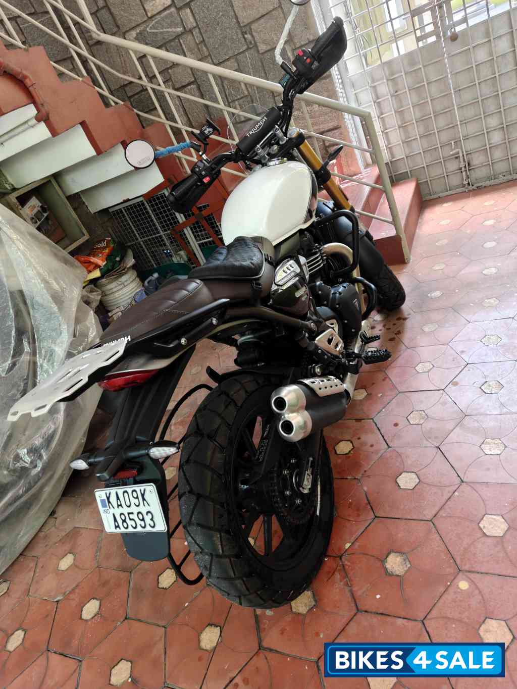 White Triumph Scrambler 400 X