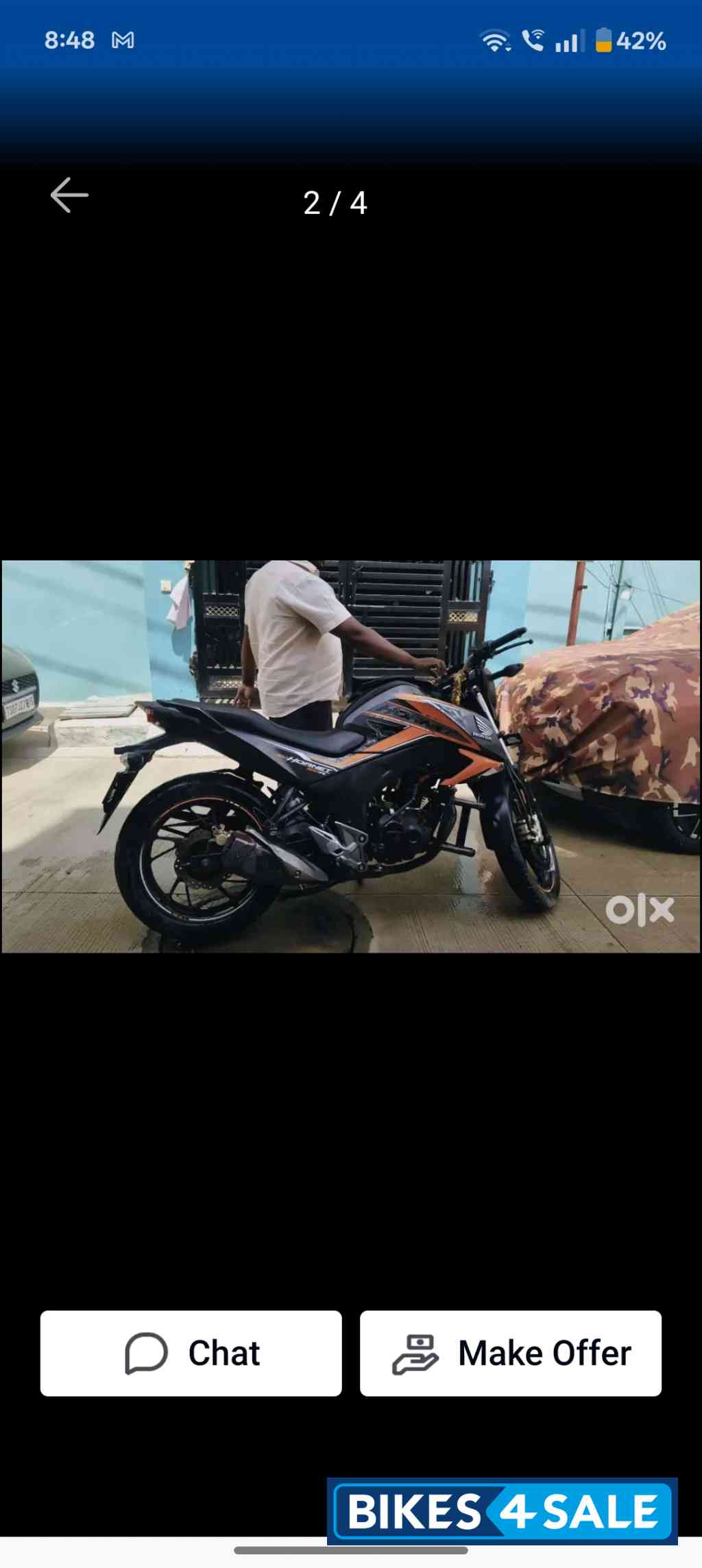Gray Honda CB Hornet 160R