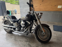 Industrial Grey Denim Harley Davidson Fat Boy