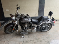 Industrial Grey Denim Harley Davidson Fat Boy