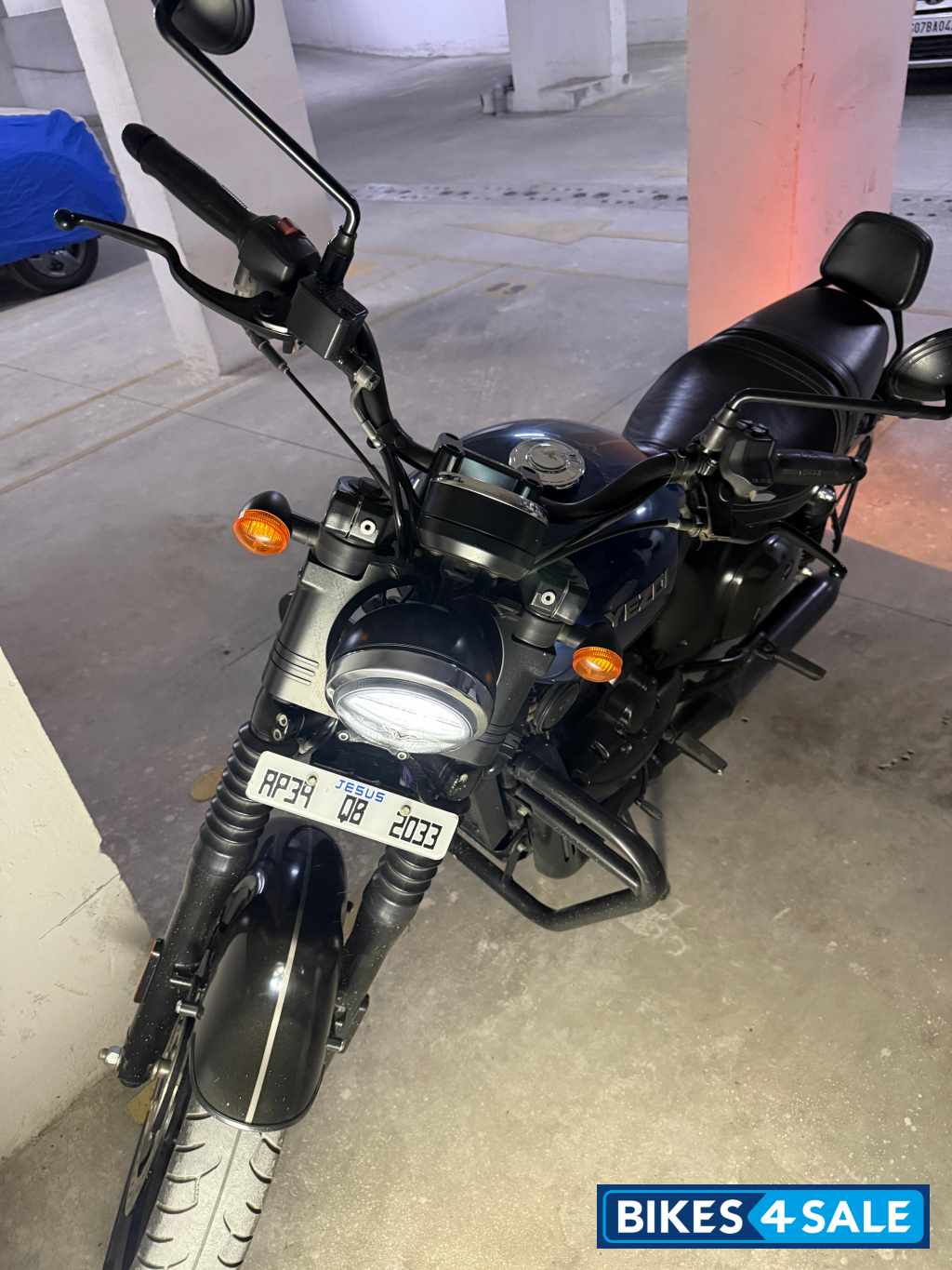 Blue Yezdi Roadster Dark