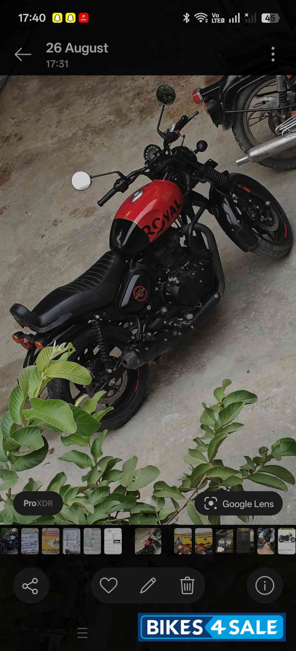 Rebel Red Royal Enfield Hunter 350 Metro
