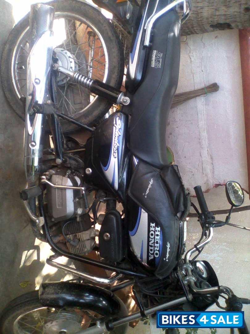 Black With Blue Stripes Hero Splendor Plus