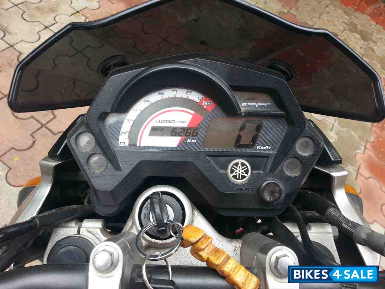 Silver-red Yamaha FZ-S