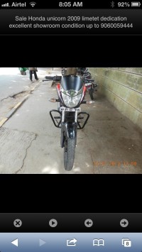 Black Honda Unicorn Sporty