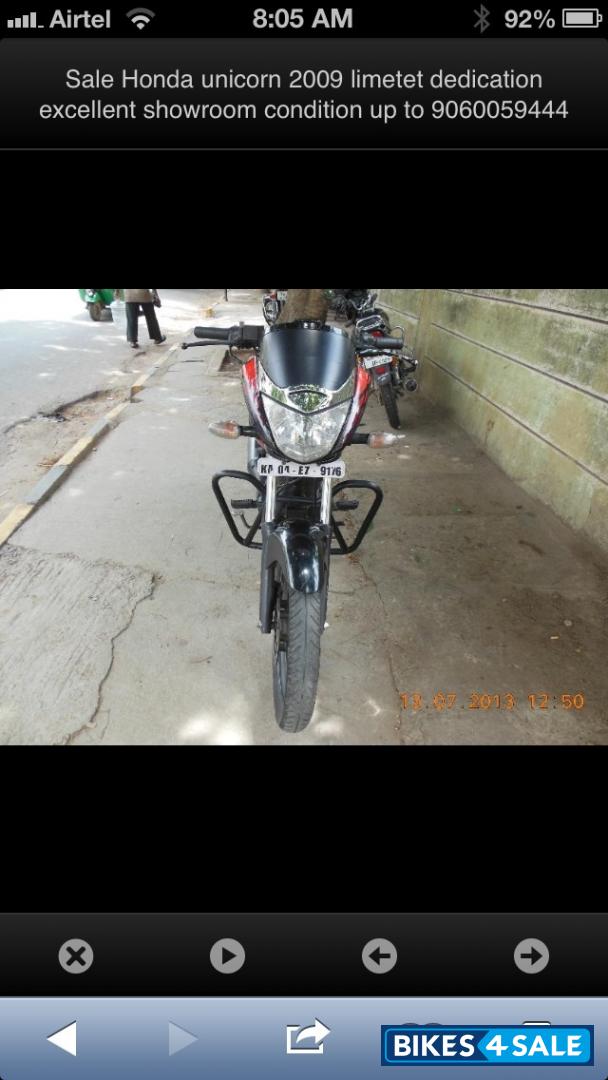 Black Honda Unicorn Sporty