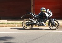 White And Black KTM Duke 200