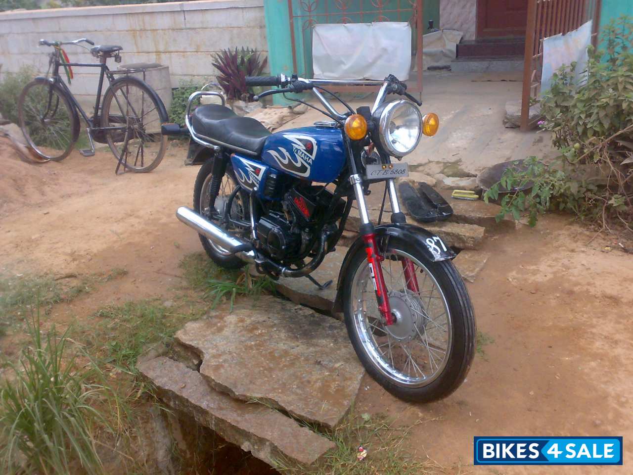 Blue Yamaha RX 100