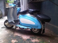 Blue And White Vintage Scooter Lambretta