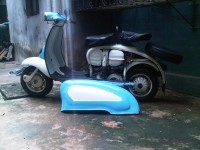 Blue And White Vintage Scooter Lambretta