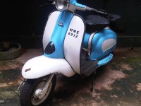 Blue And White Vintage Scooter Lambretta