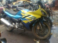 Yellow And Blue Modified Bike