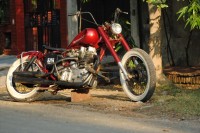 Maroon Red Modified Bike