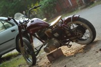 Maroon Red Modified Bike