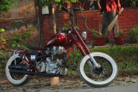 Maroon Red Modified Bike