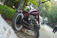 Maroon Red Modified Bike