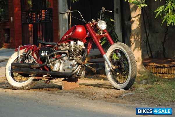 Maroon Red Modified Bike