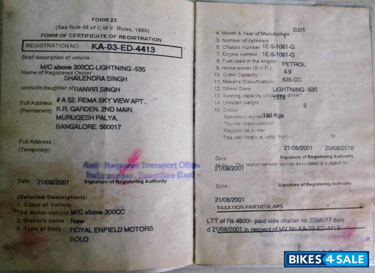 Grey Mettalic/black Duel Tone Royal Enfield Lightning 535