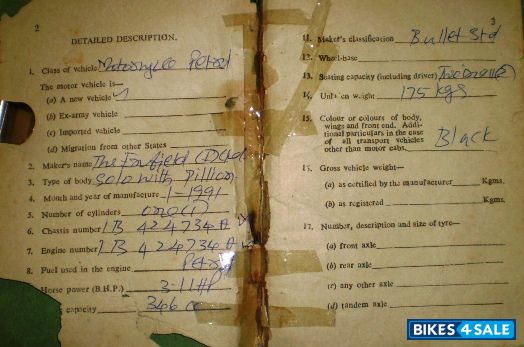 Black Royal Enfield Bullet Standard 350