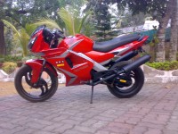 Silver -red Dual Modified Bike