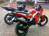 Silver -red Dual Modified Bike