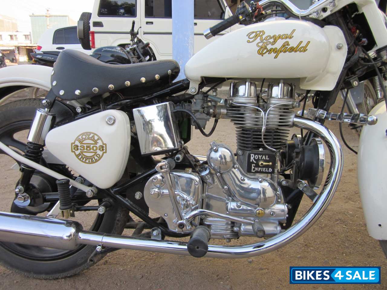 Skotia White Royal Enfield Bullet Electra