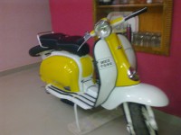 White N Yellow Vintage Scooter Lambretta Innocenti