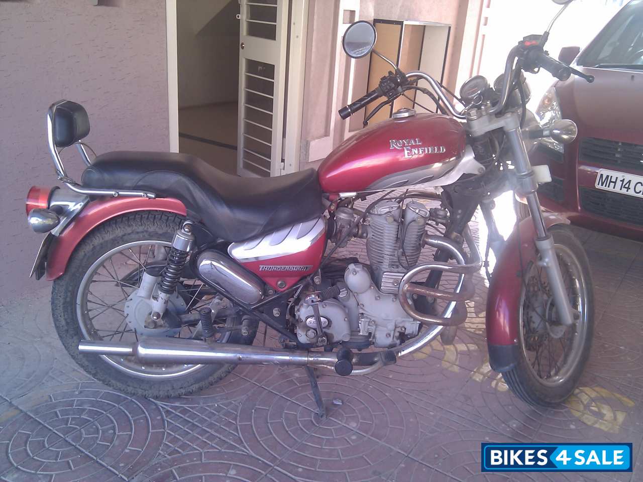 Red Royal Enfield Thunderbird
