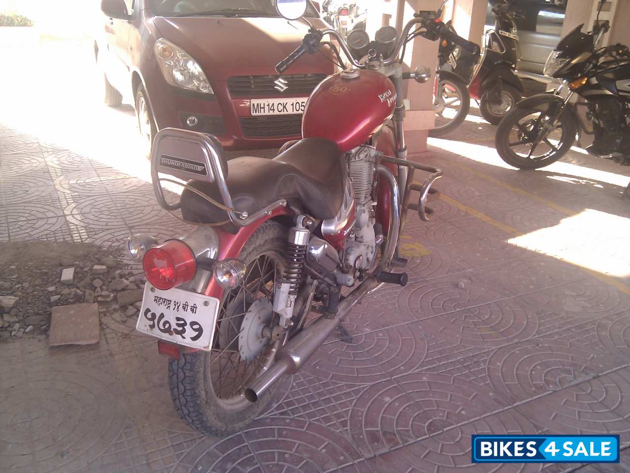 Red Royal Enfield Thunderbird