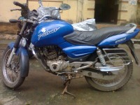 Blue Bajaj Pulsar 150 Round Headlight