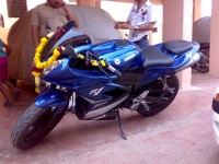 Blue Yamaha YZF R1